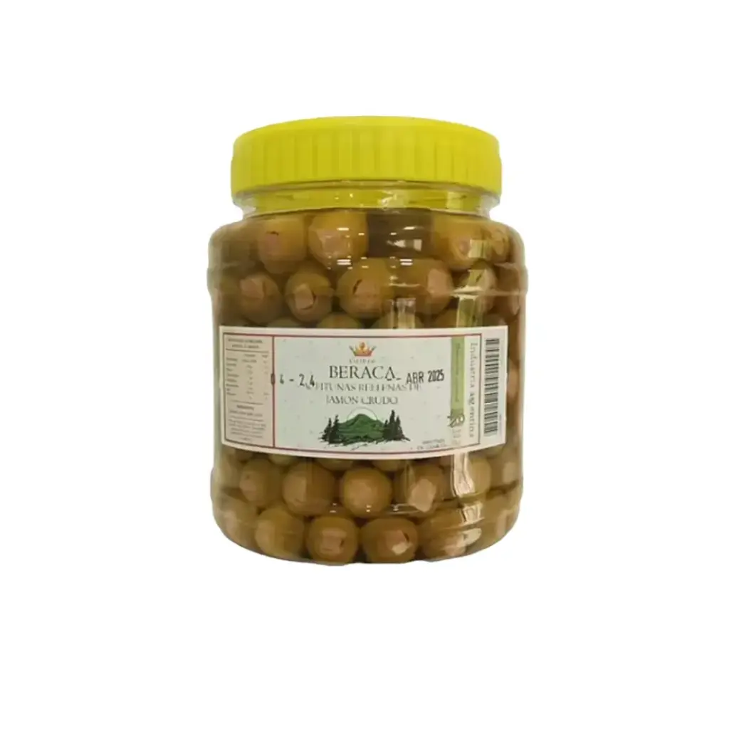 [V005] Aceitunas Rellenas Jamon Crudo Beraca x 1Kg. 