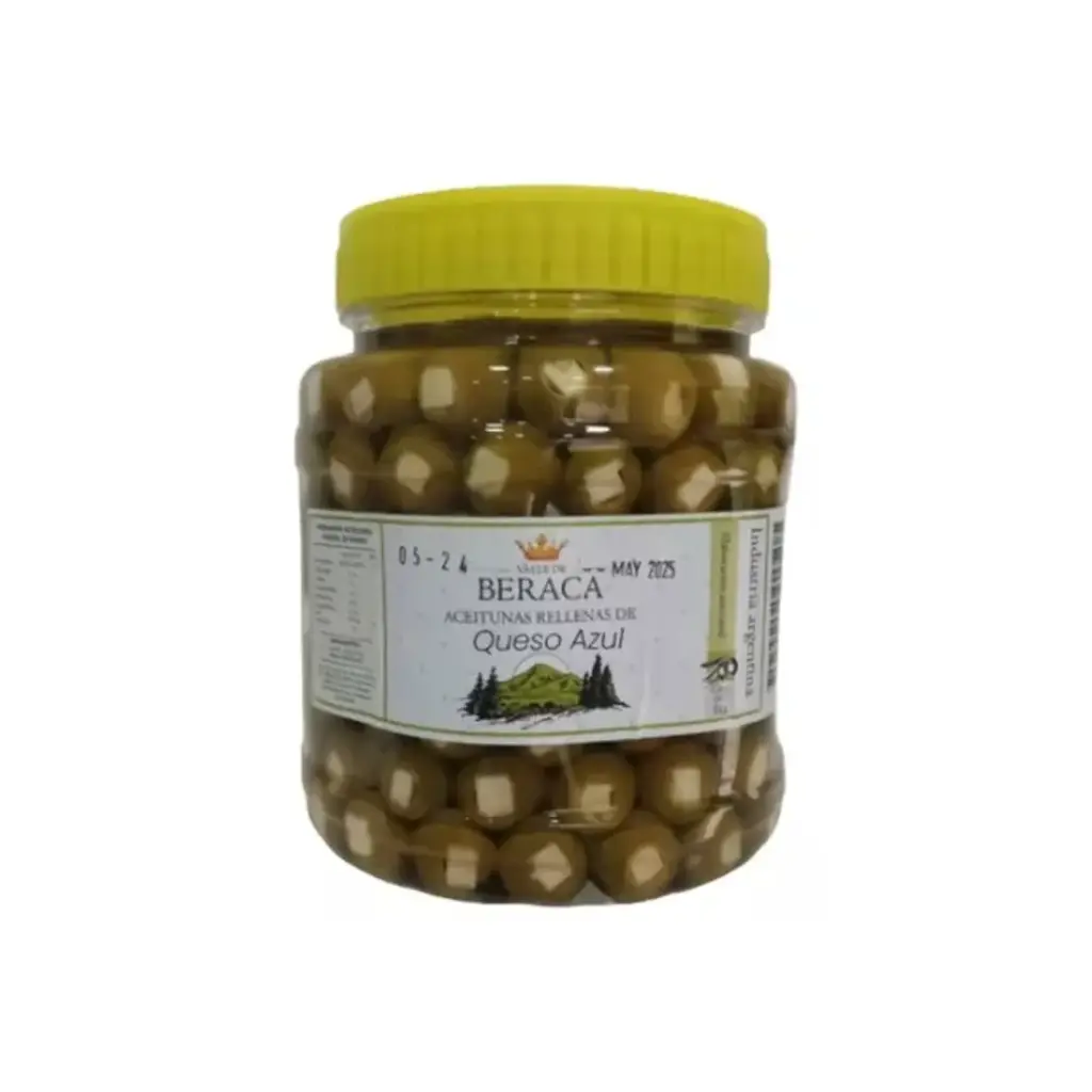 Aceitunas Rellenas Queso Azul Beraca x 1Kg.  