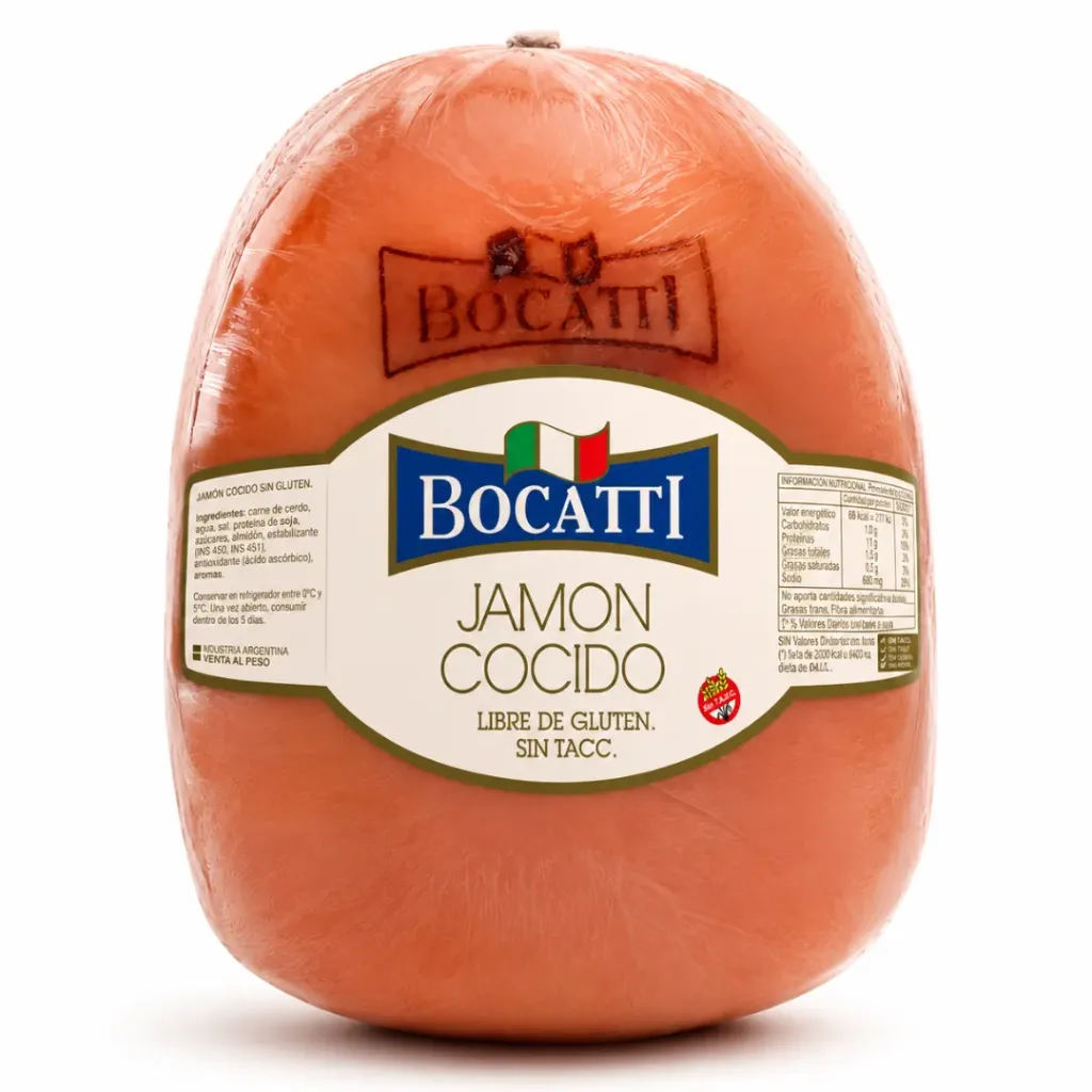 Jamón Cocido Natural Bocatti x 6 Kg.