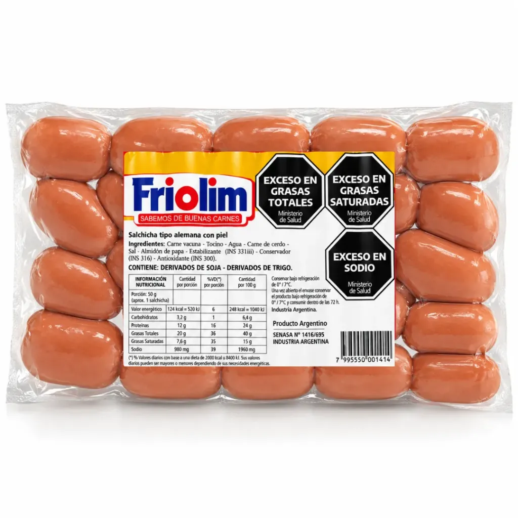 [V025] Salchichas Copetín Viena Sin Piel Friolim Caja x 10p.
