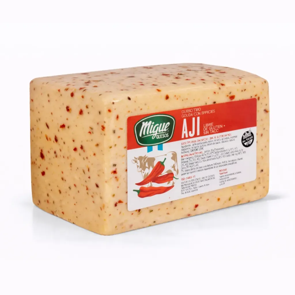[Q128] Queso Migue Saborizado al Aji Migue x 2kg.