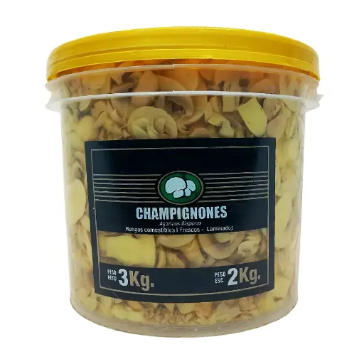 [V068] Champignones Frescos Laminados Balde x 3Kg.