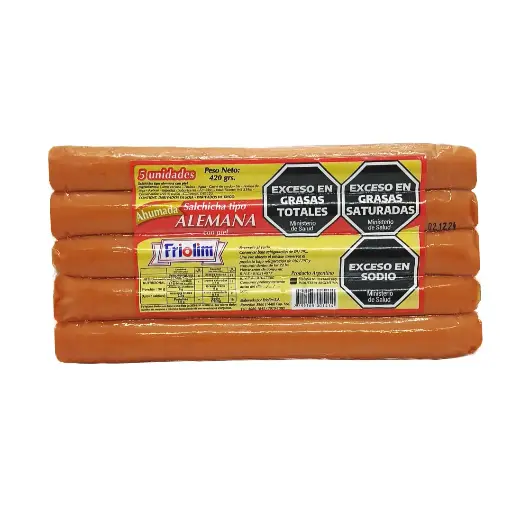 [V077] Salchichas Tipo Alemana Con Piel Friolim Caja x 5u.